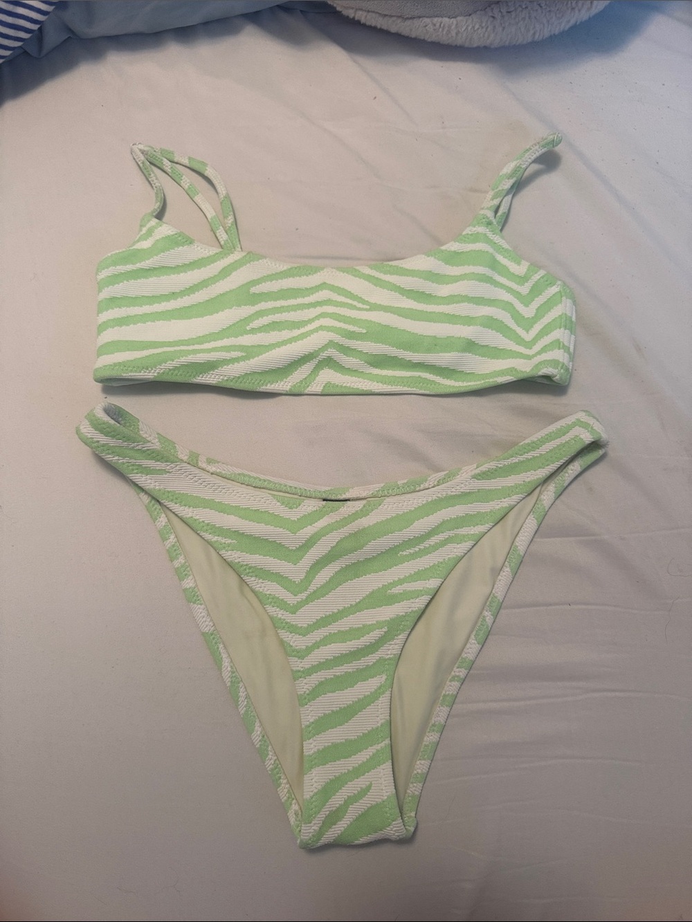 Triangl Green Zebra Stripe Bikini Set